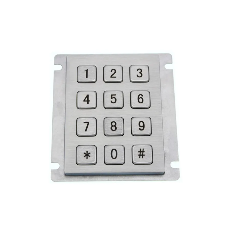 4x3 12 keys digital waterproof atm industrial stainless steel metal keyboard