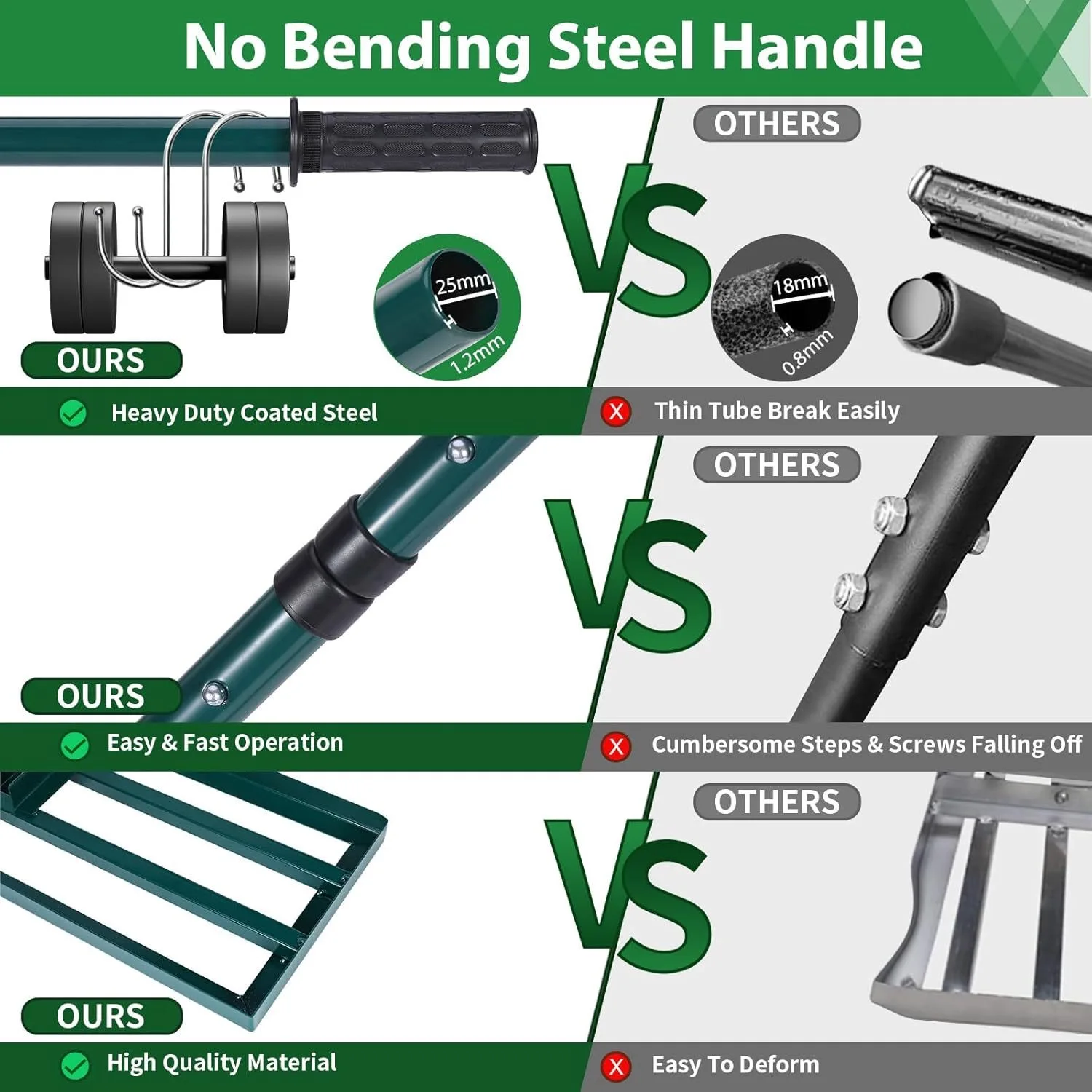 Handle heavy ground board rake golf leveler garden lawn rake lawn leveling rake sand and soil shredder