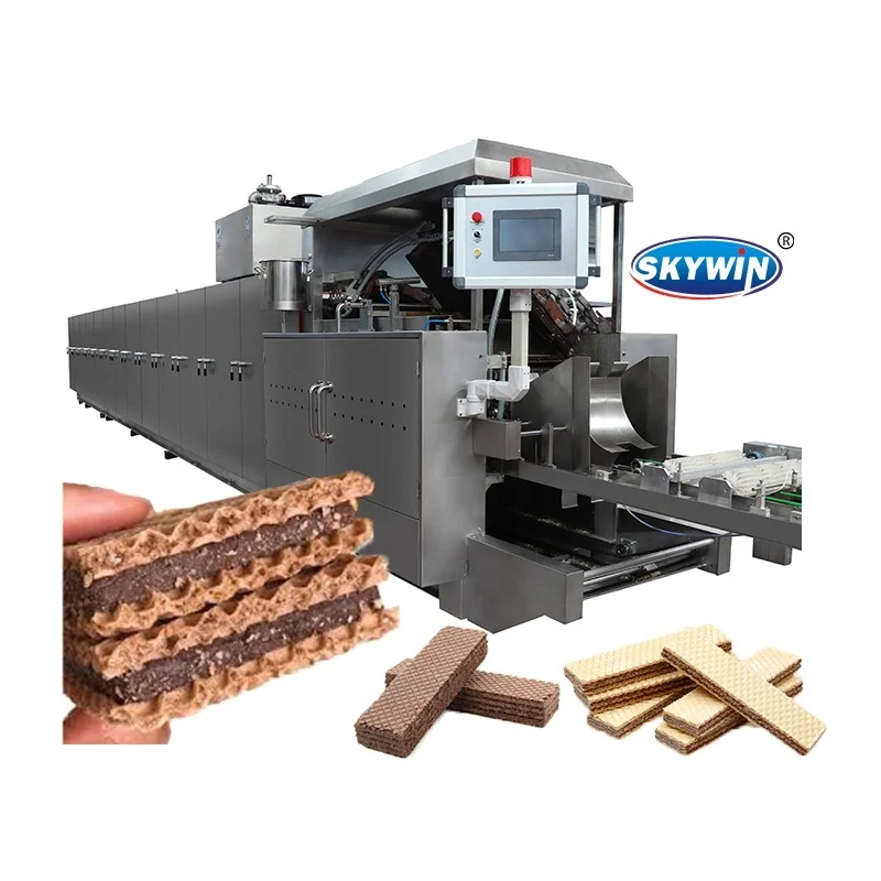 Full Automatic 27 Moulds Gas Oven Automatic Wafer Making Machine Processing Plant Wafer Biscuit Production