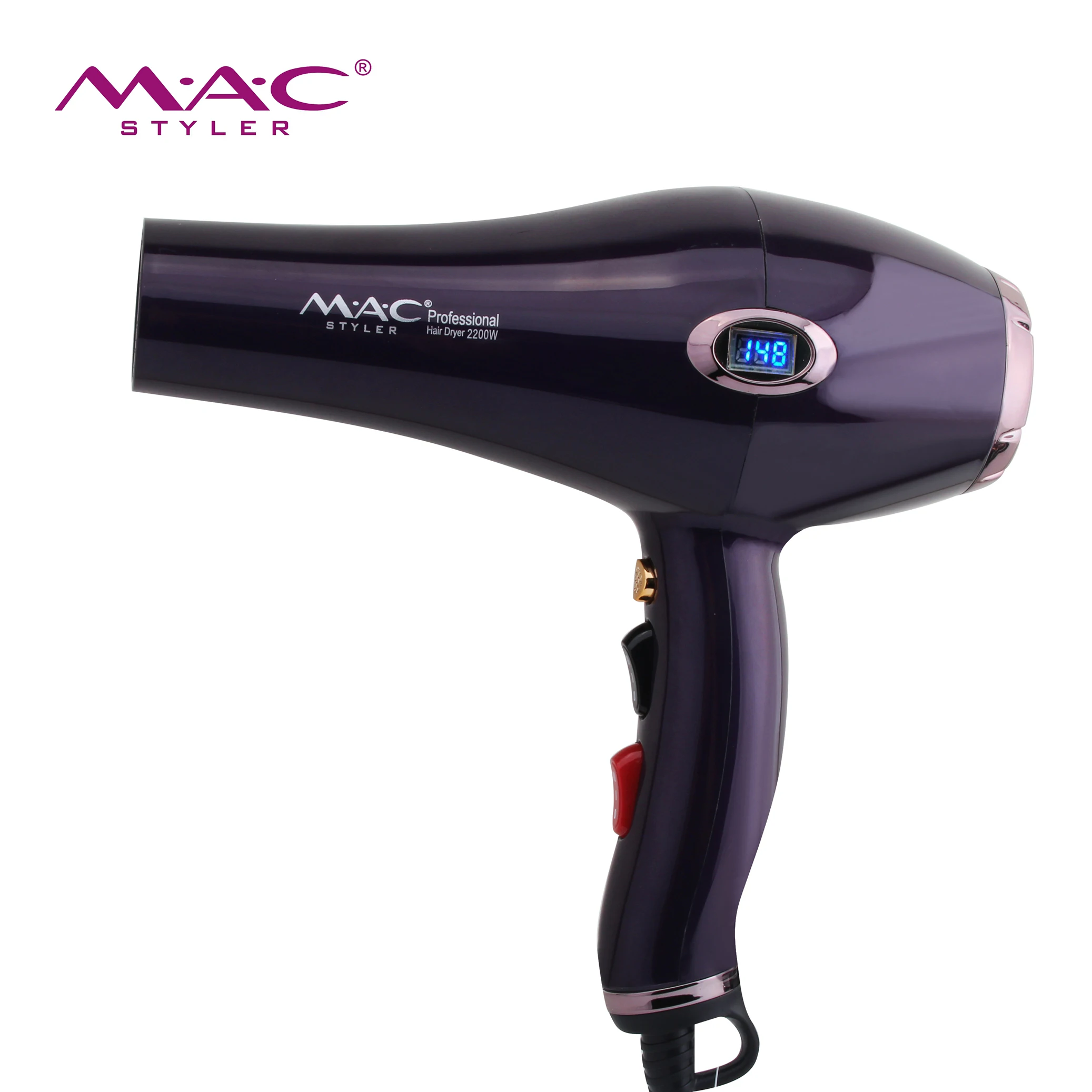 MAC Styler 2500W Portable Hair Dryer Professional Hair Dryer Purple Color Wholesale Hair Blow Dryer