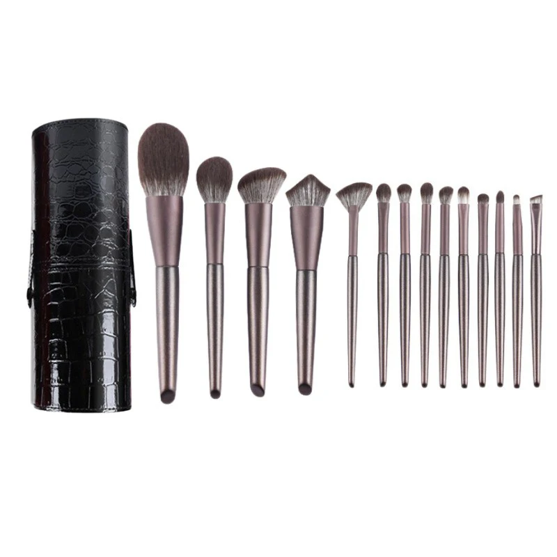 1 Pcs/14 Pcs Soft and waxy elastic and smooth easy to color good resilience non-floating powder brush set with Makeup bag
