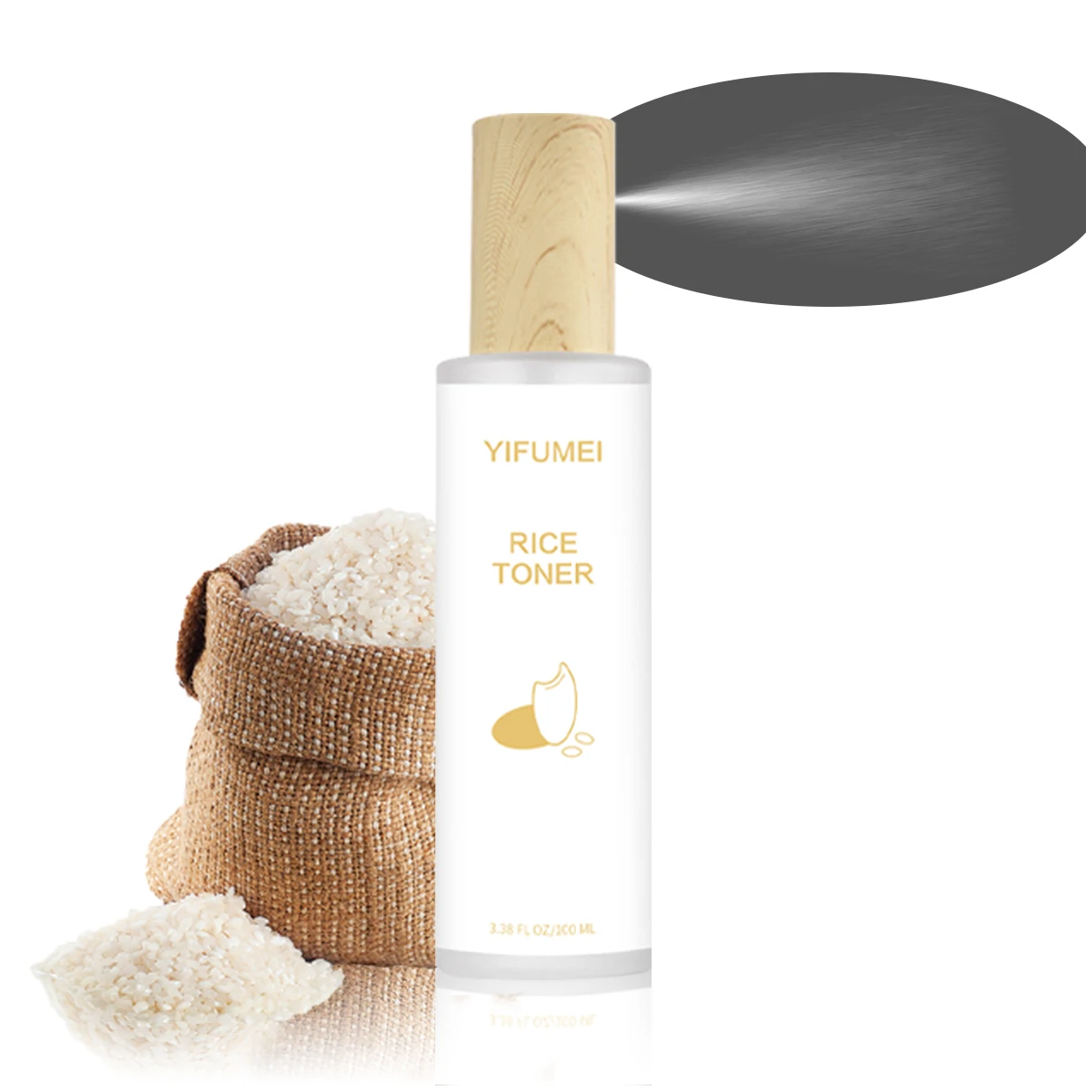 Oem Wholesaler Vegan Rice Extract Face Soothing Skin Care Repairing Moisturizing Facial Hydrating Water Rice Toner