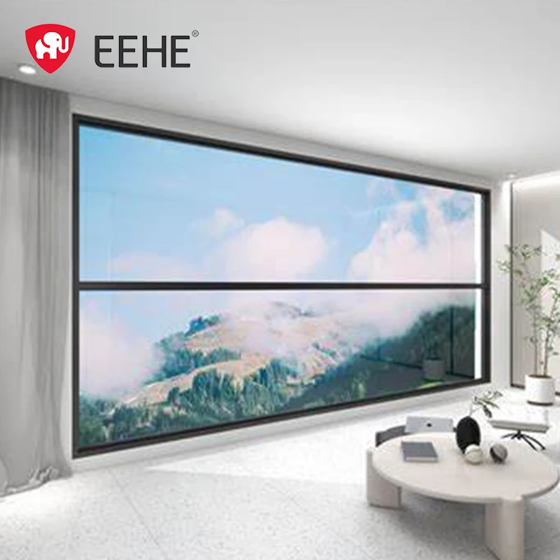 Balcony Oversized View Smart Window Vertical with Screen Aluminum Glass Rain Sensor Lifting Window