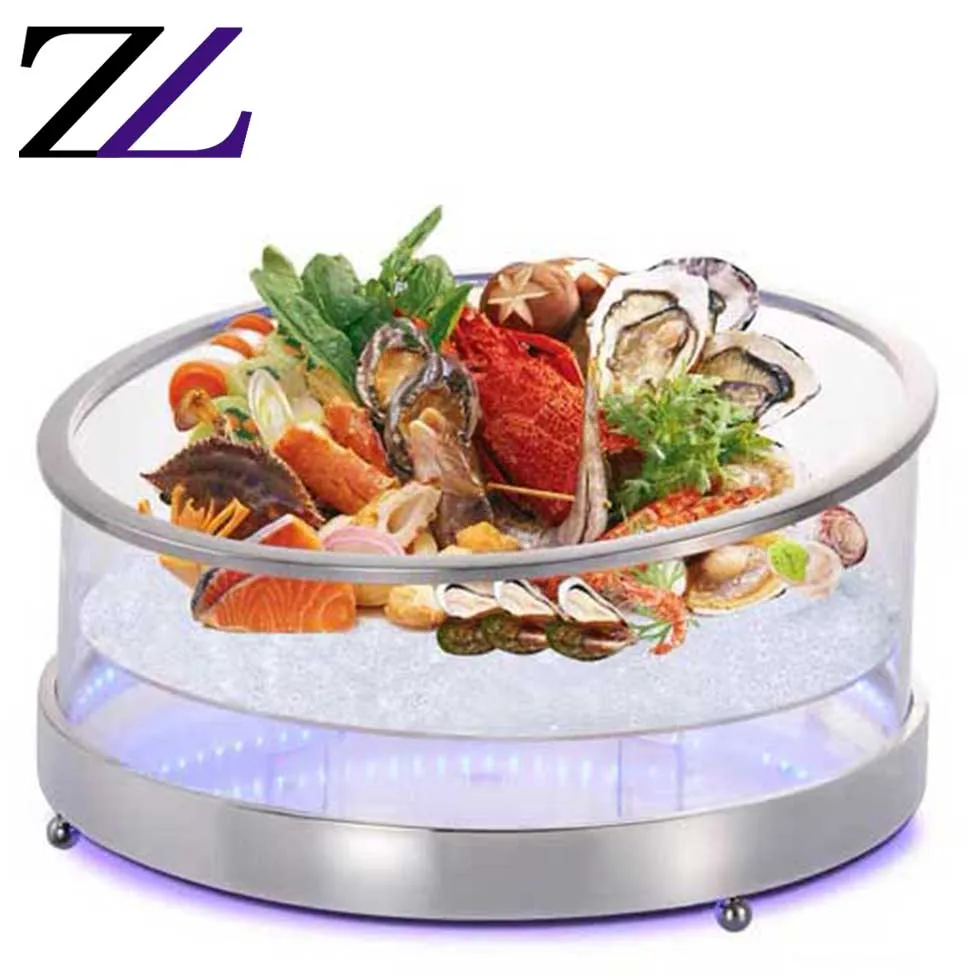 Restaurant items led acrylic table service cooler seafood ice display table party fruit hotel buffet food display stand catering