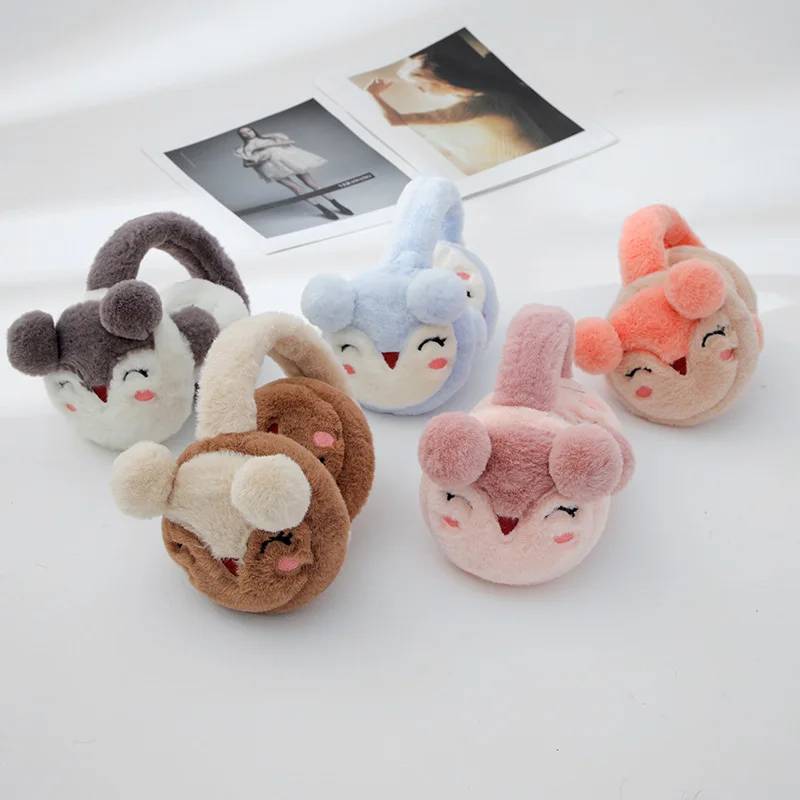 Women winter cute fox warm windproof ear warmer student headwear cartoon plush ear muffs