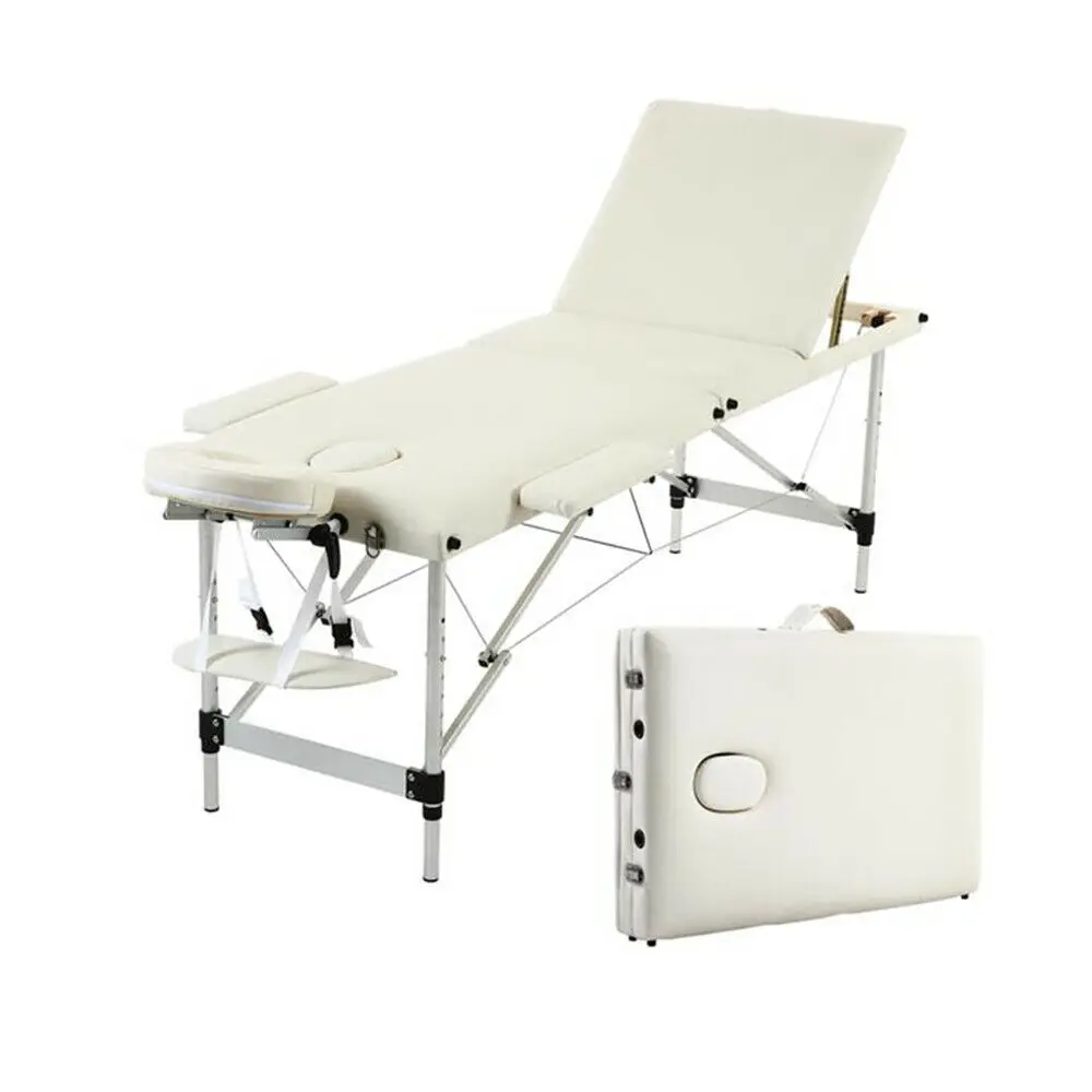 
Massage Table Spa Bed Portable 3 Sections aluminum Legs with Face Hole Carrying Bag 