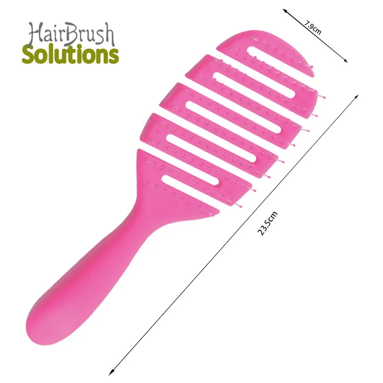 Private Label Wholesale Curly Vent Detangling Hair Massage Brush Portable Plastic Hair Brushes For Women