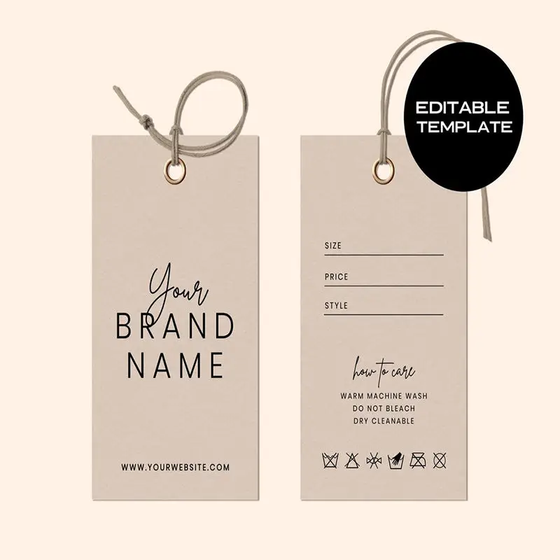 Plastic Tag Custom Clothing Fabric With Hook Strip Circle Glue Double Luxury Black Card Garment Hang Tags