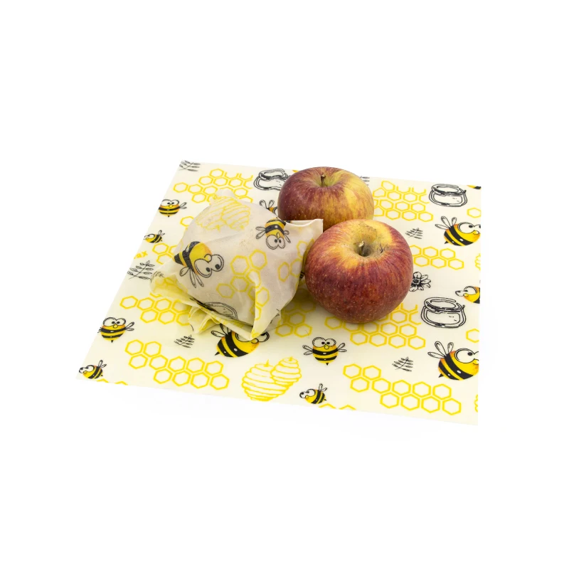 3 Pieces Non-toxic Washable Reusable Organic LFGB Beeswax Food Wraps Use to Vegetables Fruit Snacks Bread Sandwich