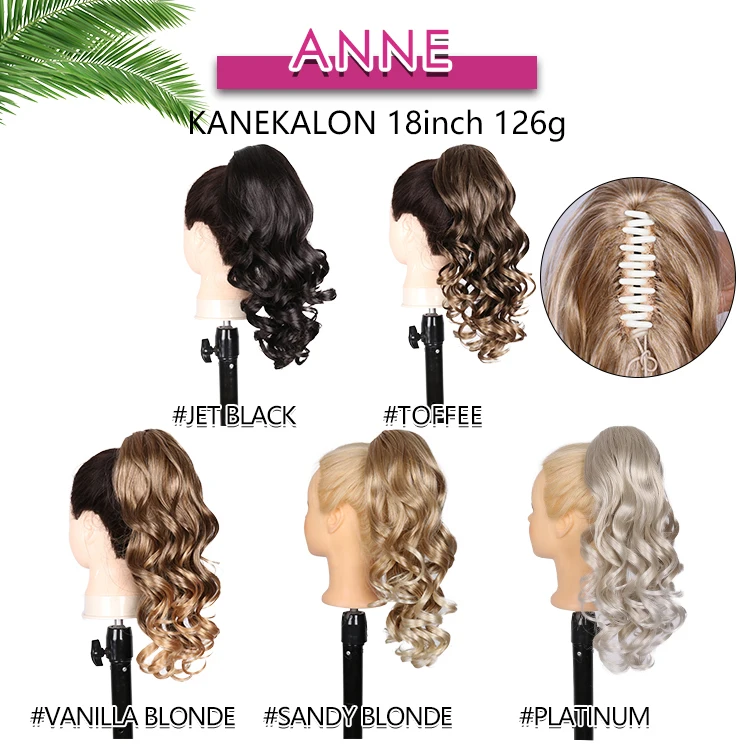 Julianna Japanese Synthetic Synthetique For Women Claw 28 Inch ExtenSions Light Brown Drawstring Ponytail Hair Blond