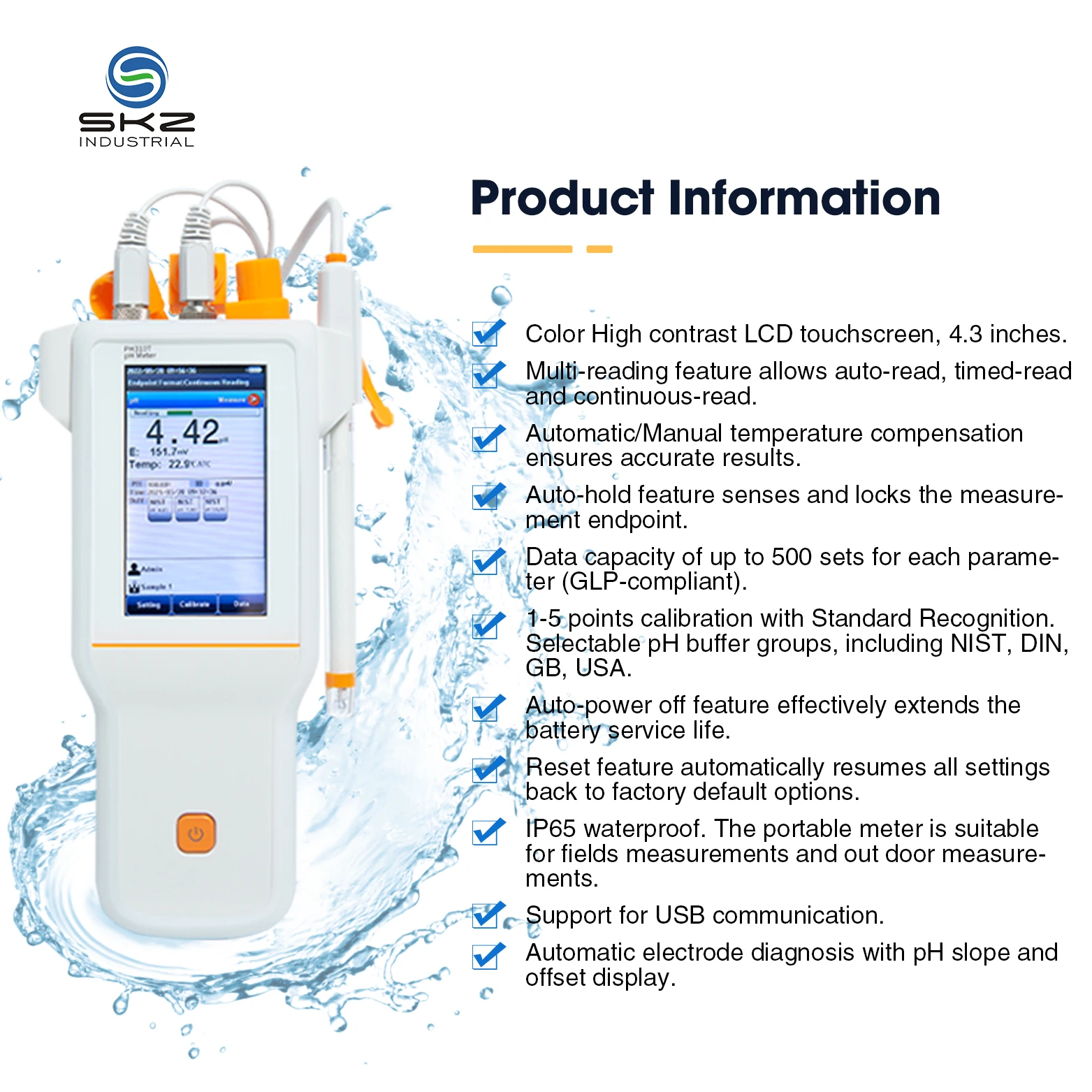 High Quality Portable PH310T PH Tester Digital Meter Water PH Meter For Lab