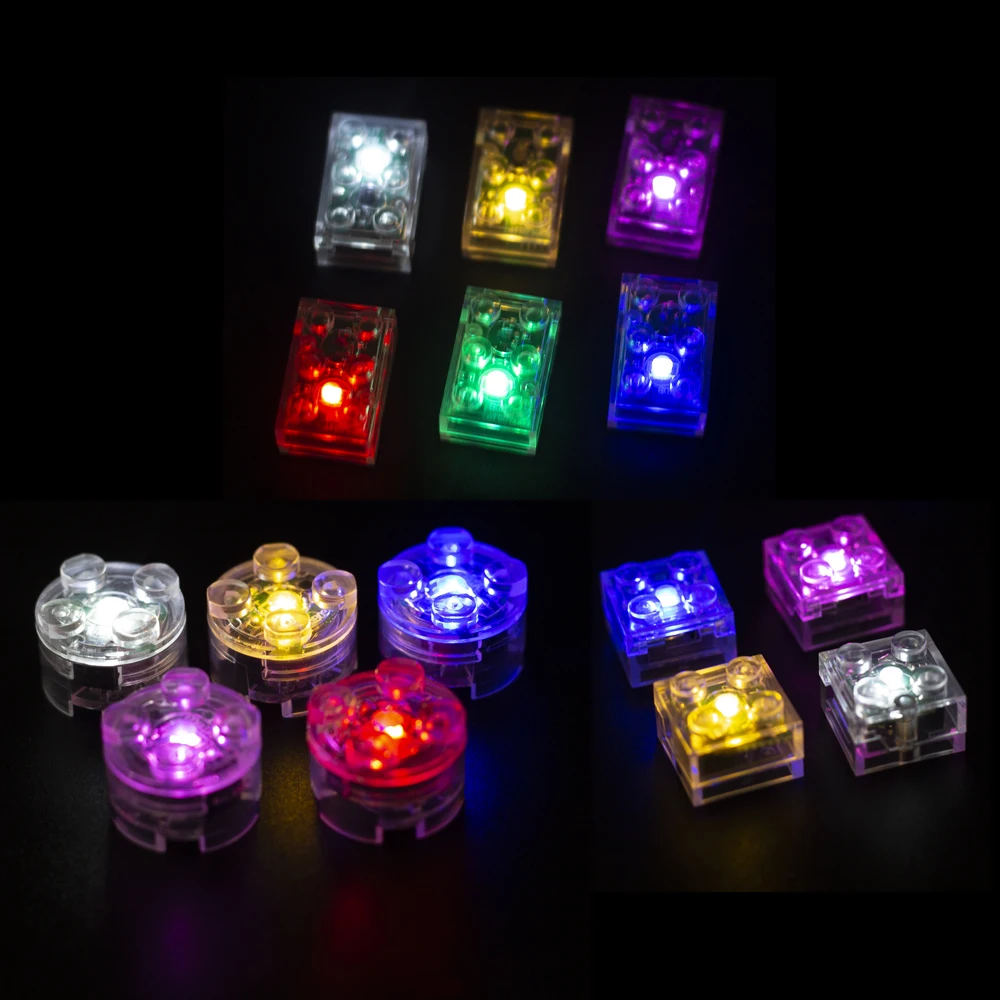 legoinglys flashing toys 3 kinds brick 6 color lights compatible parts LED remote control lights luminous light building blocks