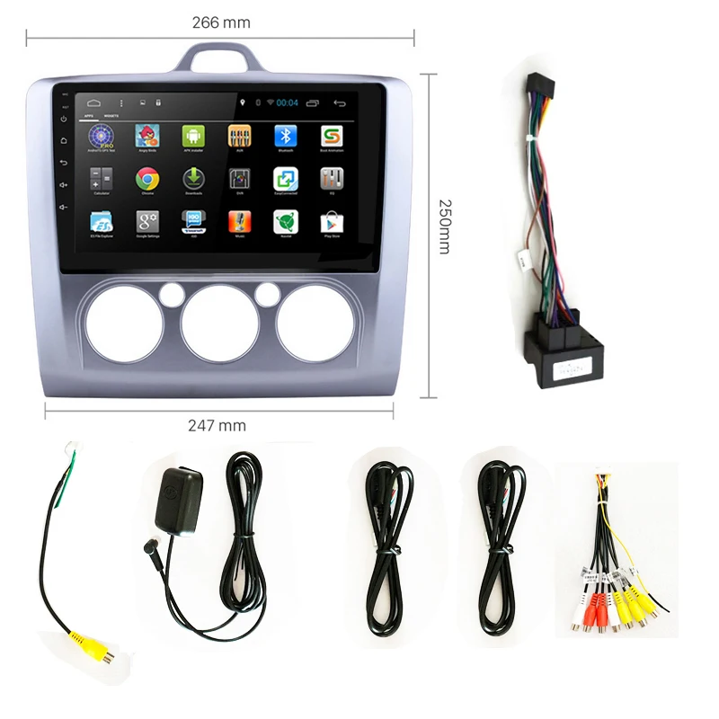 9' 2 Din GPS Android 9.1 Car Radio Autoradio Stereo BT with Frame For Ford/Focus/Exi/MT 2004-2011