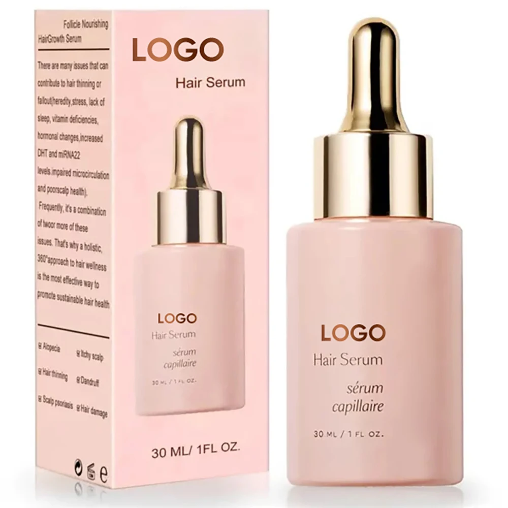 Custom Private Label Organic Rosemary Oil Biotin Hair Growth Serum Best Ginger Anti Hair Loss Serum for Hair Thickness