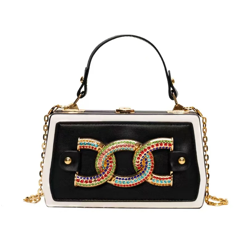 OMOI Custom PU Leather Designed Woman Hand Single Shoulder  Chain Crossbody Bags Handbag For Women