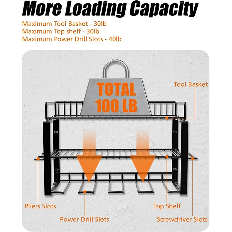 Power Tool Organizer Holder 3 Layers Color Box Wall Mount Style StorageTool Organizer Rack shelf Holder Power Tool Workshop