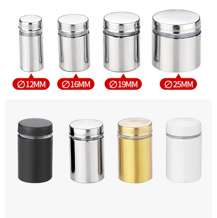 black color led standoffs plastic acrylic push standoffs screws fixing