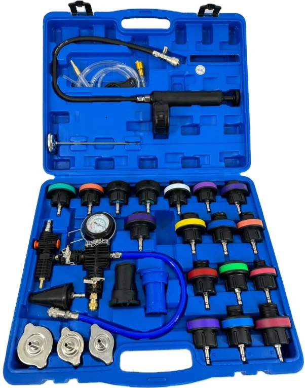 28PCS Universal Automotive Water Tank Leak Test Detector and Vacuum Coolant Radiator Pump Pressure Cooling System Tester SF
