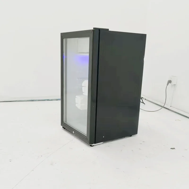 Black Beverage Cooler Refrigeration Equipment Mini Fridge Glass Panel Refrigerator Display Refrigerator Wine Cooler Cabinet