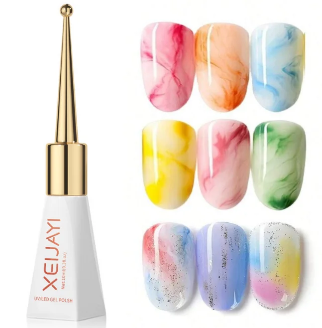 10ml Nail Blossom UV Gel Water Flower Marble Ink Liquid Blooming Gel Polish For Nail Art
