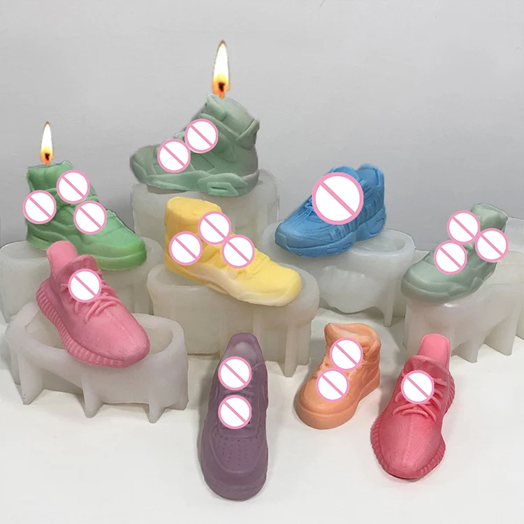 New Arrivals Custom 3D Creative Design Reusable Easy To Release Silicone Basketball Sneaker Shoe Candle Mold