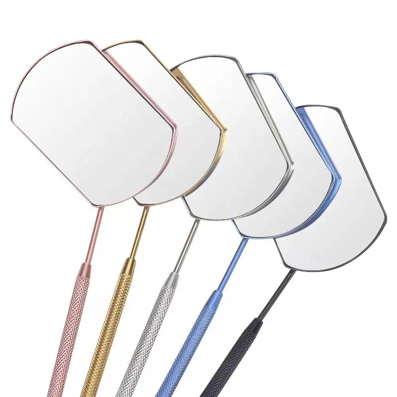 Factory direct grafting eyelash inspection mirror Features Personalized Type Cosmetic Mirror  Finishing Silver