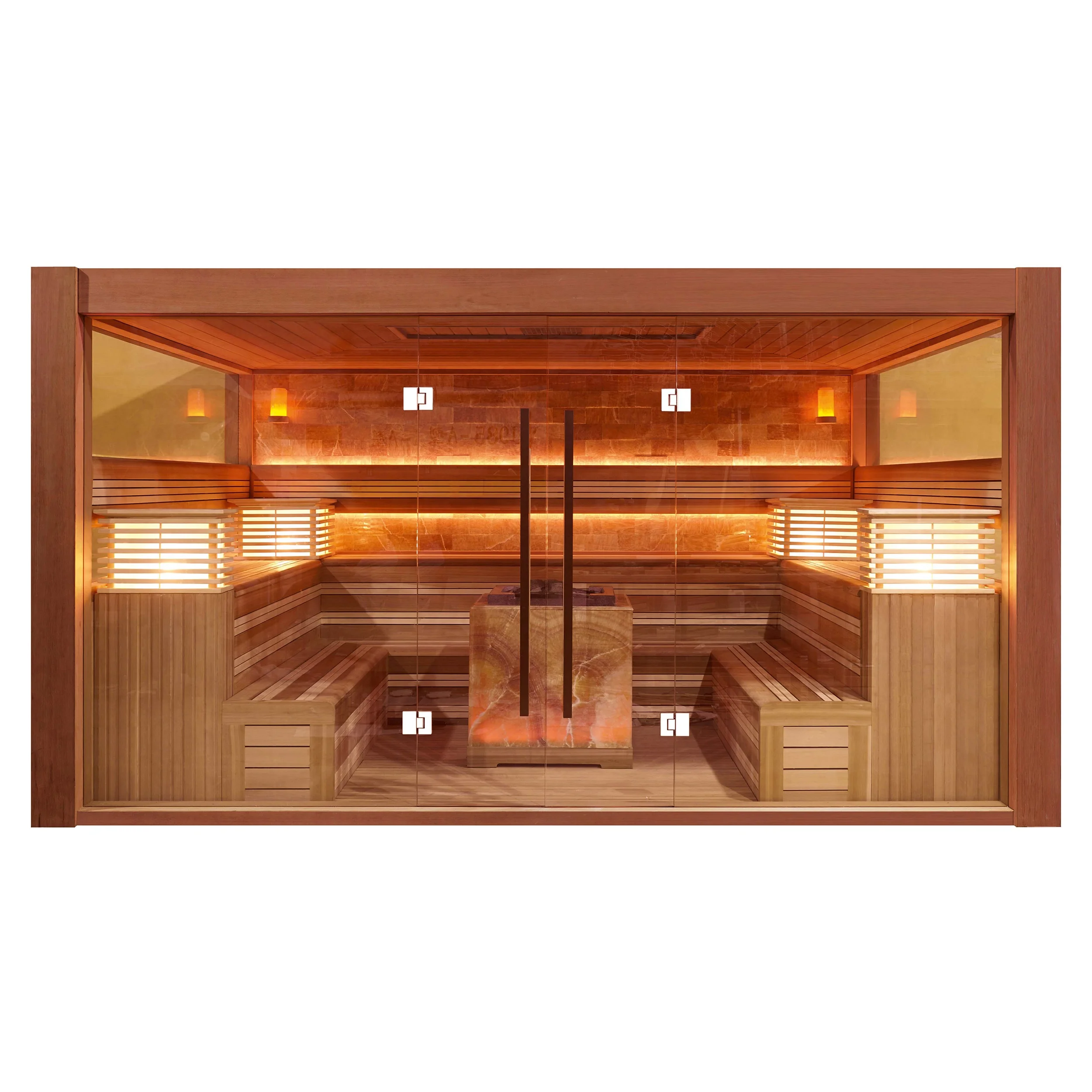 MEXDA 6-10 Person Canadian Red Cedar Sauna Large Size Sauna Room for Sale Dry Steam Sauna WS-1400