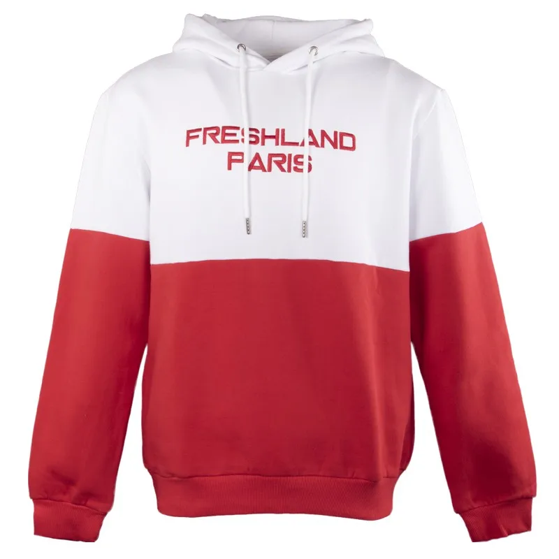 
350 gsm color combination two tone embroidered hoodie without pocket 