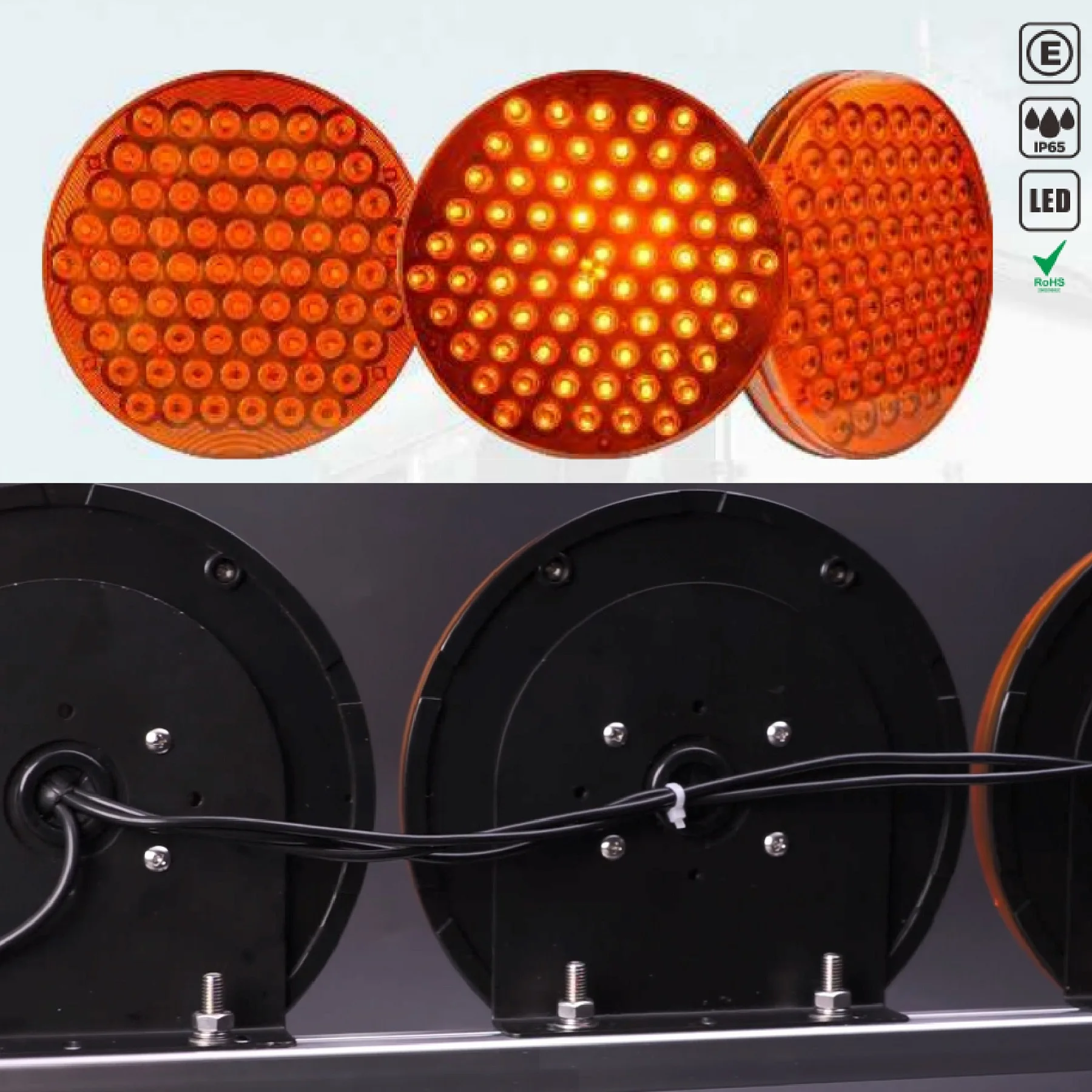 Amber Round Heavy Truck Engineering Vehicles Traffic Safety Warning Indicator Lights