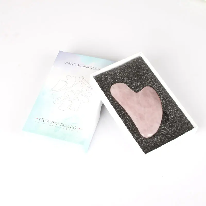 100% real natural massage heart amethyst gua sha stone