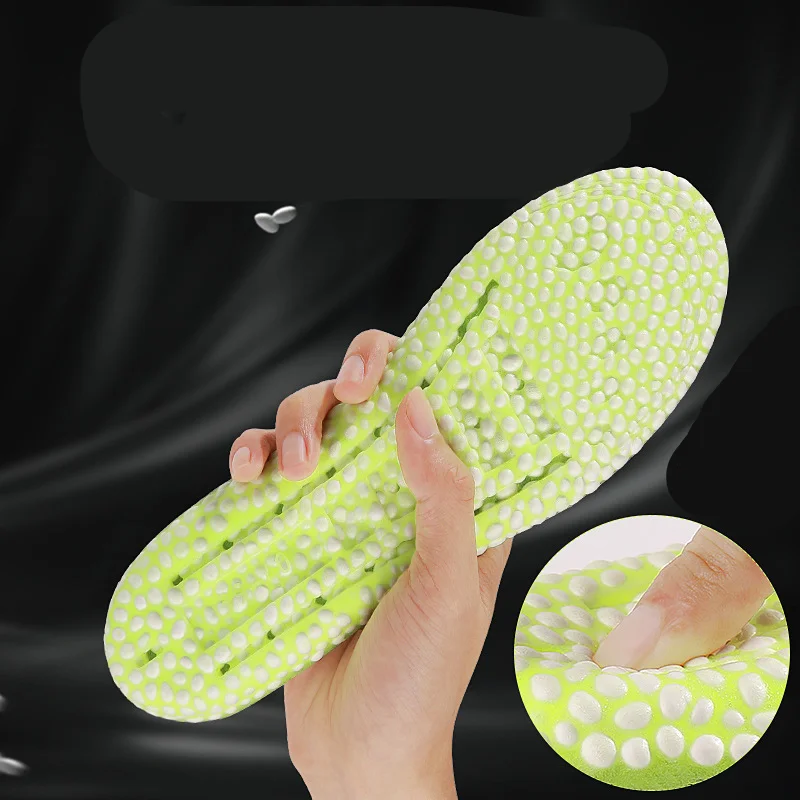 Jianhui New Wholesale Breathable Pu Popcorn Sports Insoles Shock Absorption Insole High Elastic Poron Insole