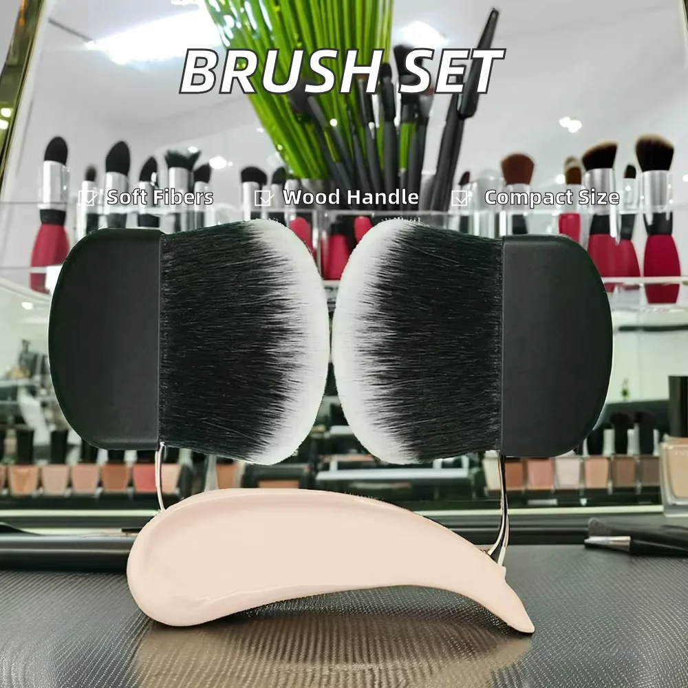 High Quality Makeup Brush Eco-Friendly Vegan Travel Mini Brush Face Lips Black White Single-Use Vegan Blush Brush