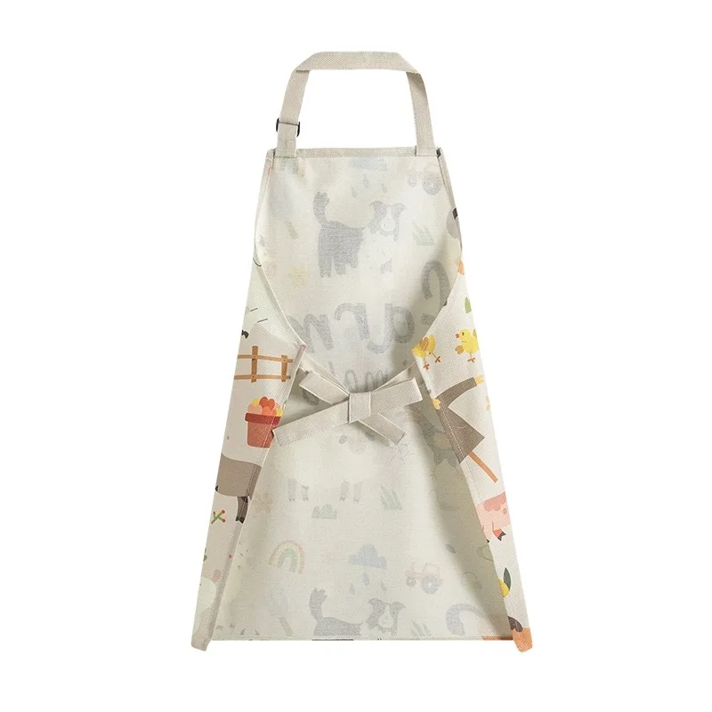 Custom printed cute kids cotton apron kitchen painting apron for kids cooking kid apron