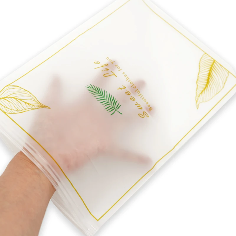 Custom Own Logo Eco Friendly Zip Lock Bag Frosted Packaging Clothes Zipper Pouch For T Shirt Clothing Underwear