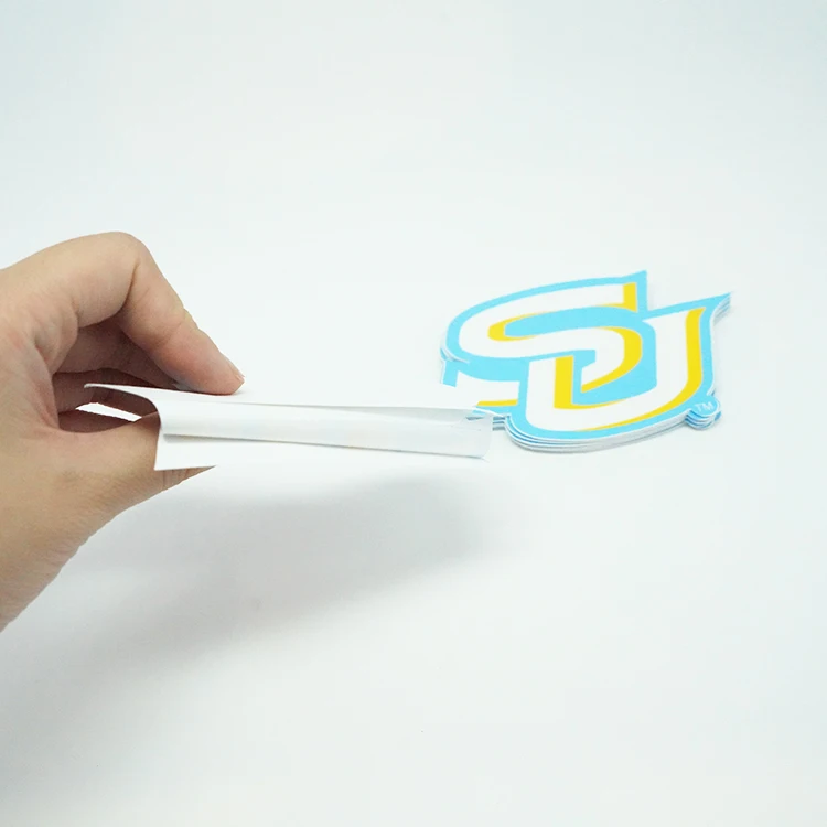 wholesale personalized custom logo vinyl adhesive waterproof sticker making logo 100pcs die cut stickers split backing