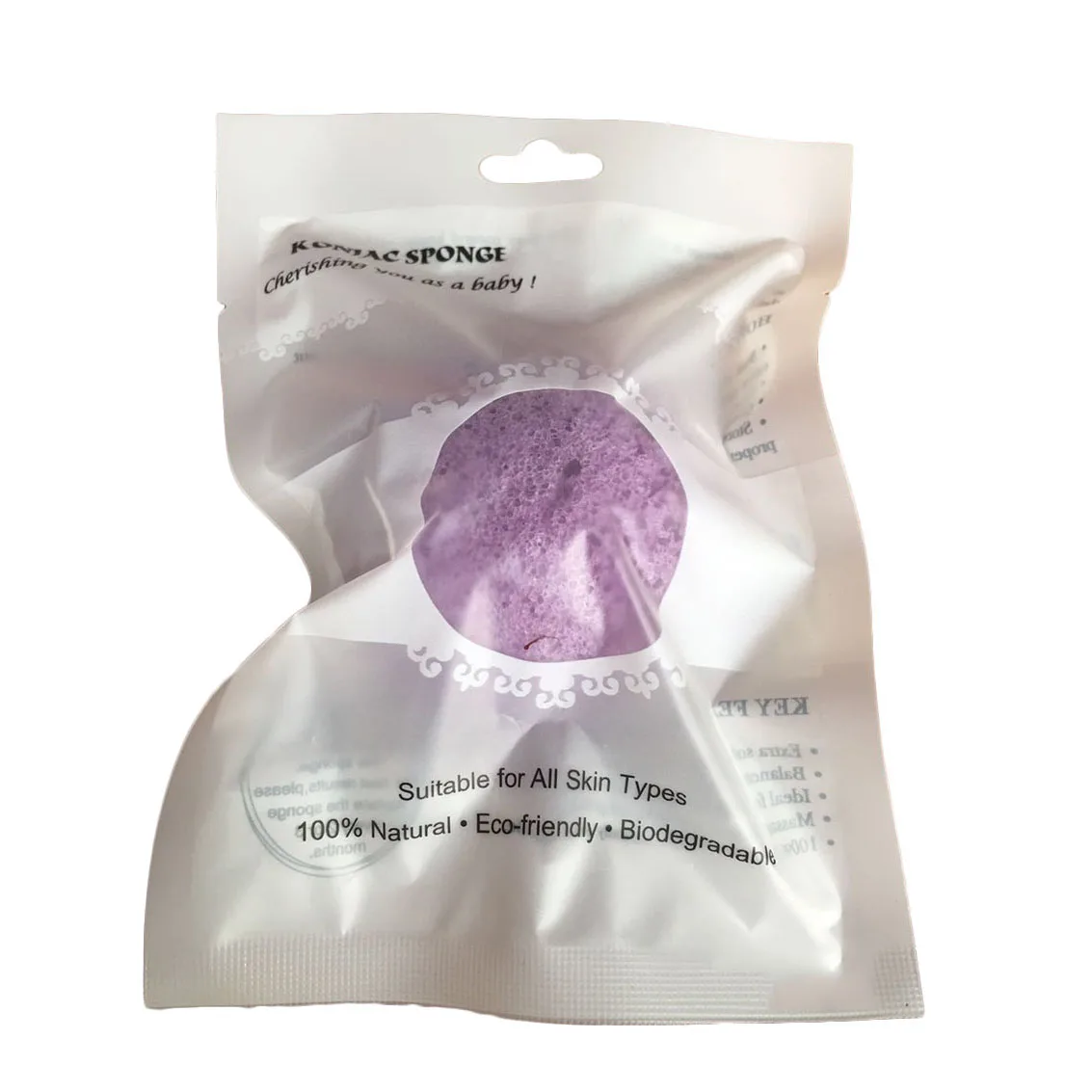 100% All Natural Hemisphere Shape Facial Konjac Sponge Large Korea Korean  Konjac Sponge with packaging