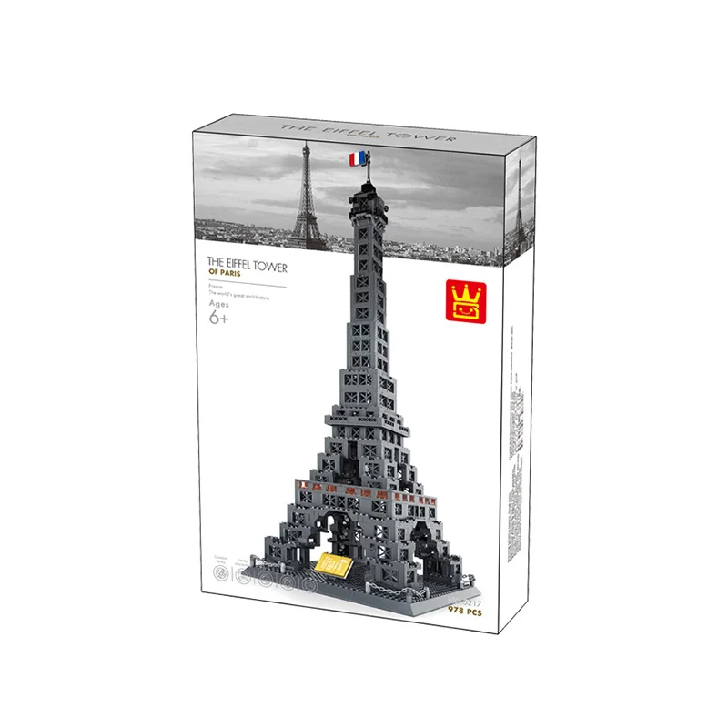Wange 5217 France Eiffel Tower Architecture Building Blocks Creative Model for Children Gifts Building Toys