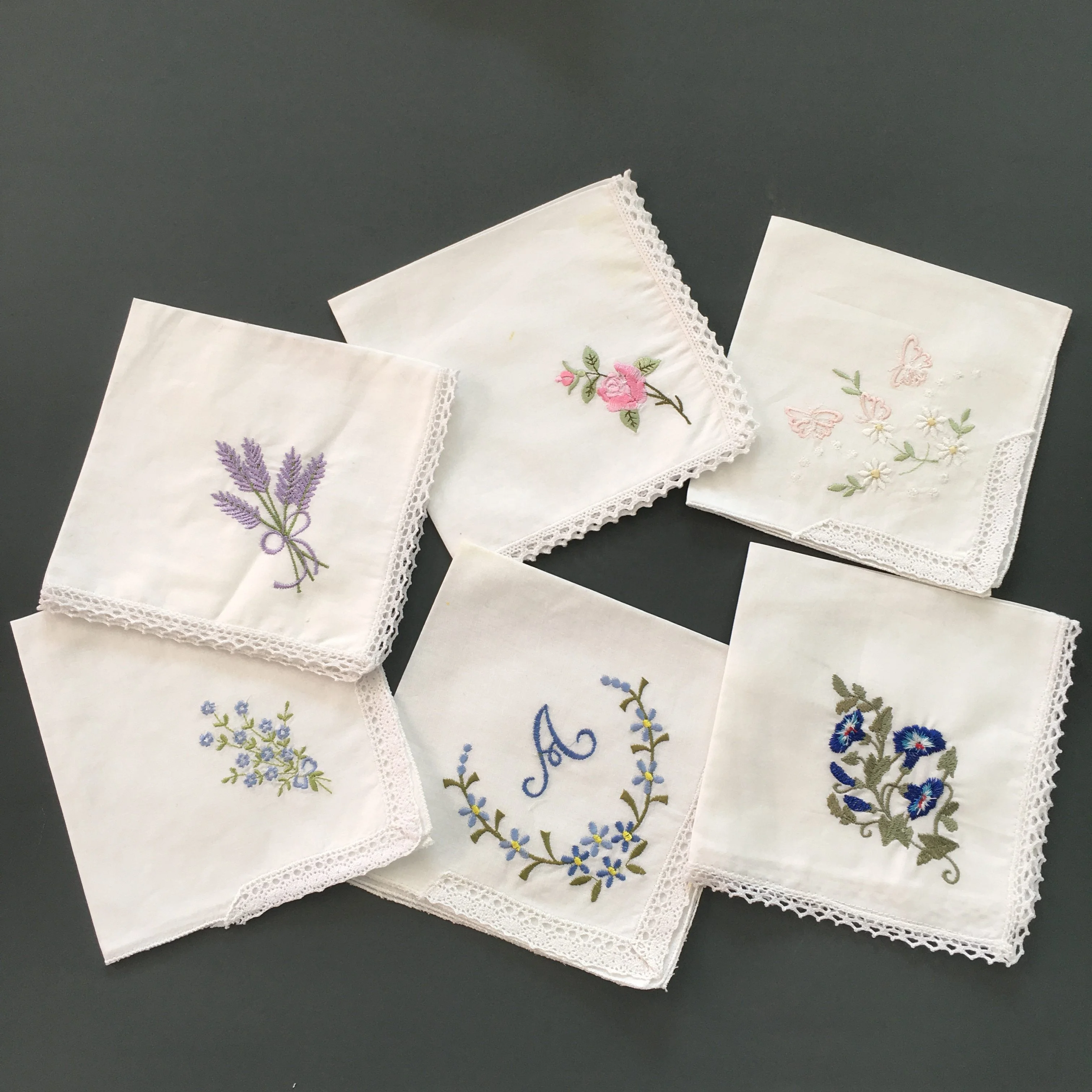 Fashion custom embroidered cotton handkerchief