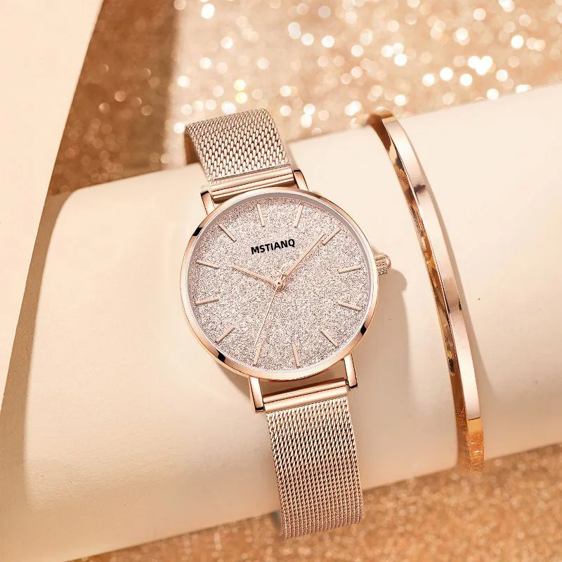 luxury watch for women  Fashion Stainless Steel Band Watch  Elegant  Waterproof Ladies Bursting Sky Star Watch  reloj