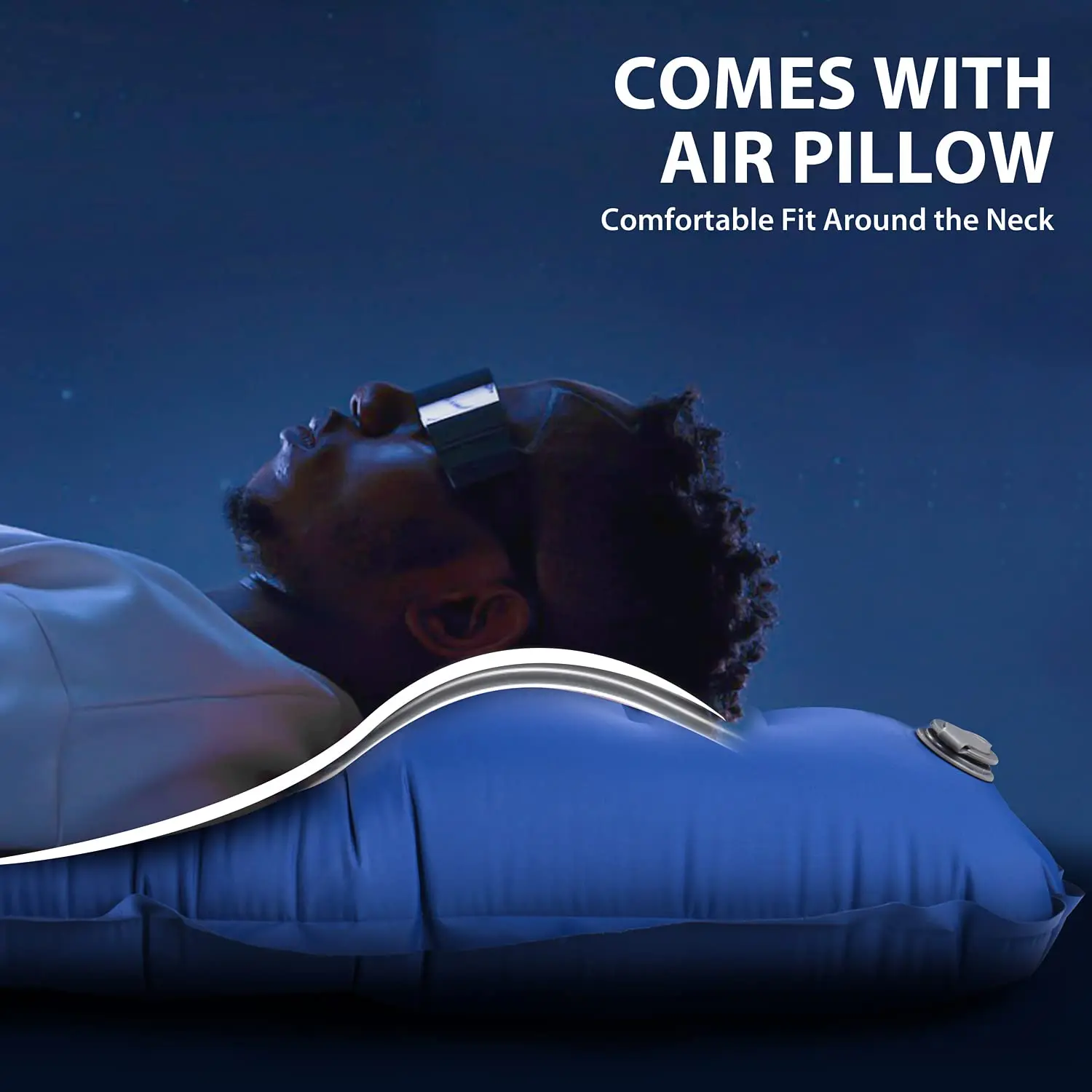 Double Sleeping Pad Camping Self Inflating Camping Pad with Pillow Outdoor Sleeping Mat Camping Mattress for Backpacking Hiking