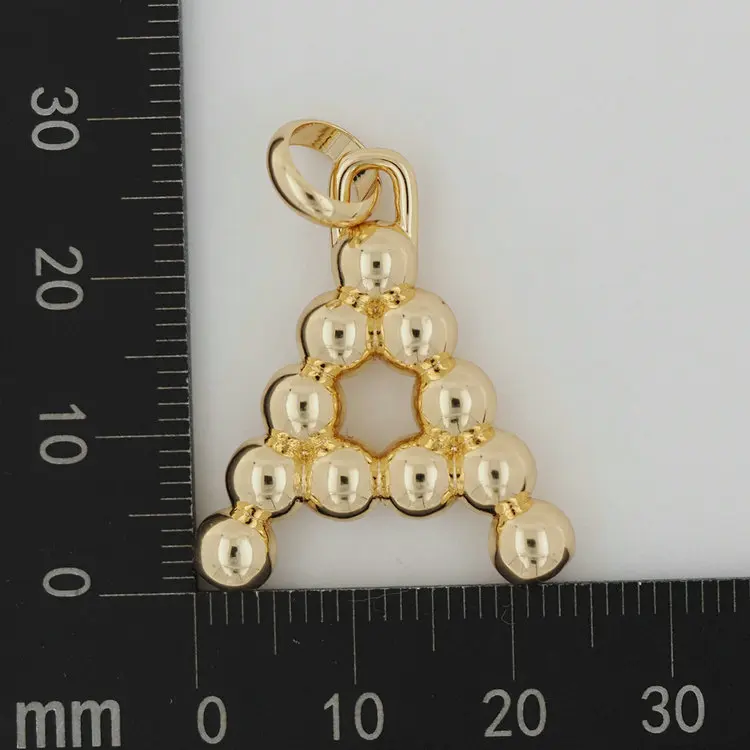 Alphabet Letter Design Elegant Round Beaded Luxury Fashion Pendant Necklace Jewelry