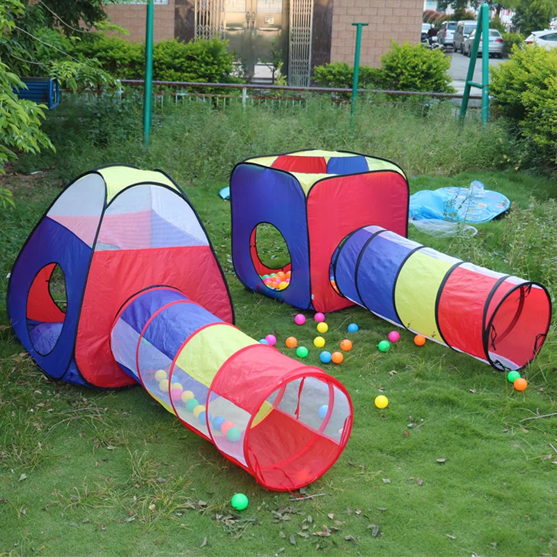 High Quality Children and for infants Ball Pit and Play Crawl Tunnel With Toddler Jungle Gym Rocket Style Play Tent