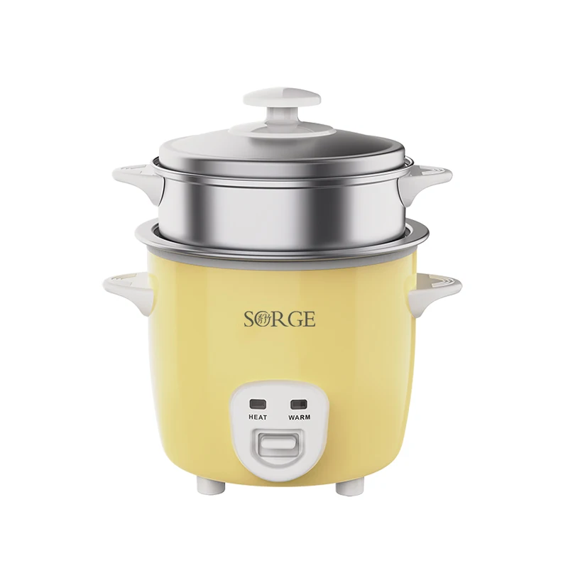 Sorge Mini Rice Cooker Steamer with Removable Stainless Steel Pot for Rice, Soups, Porridge