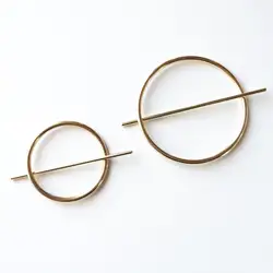 Simple Metal Hair Pins Geometric Round Barrette Minimalist Style Daily Accessories Hair Pin Clip