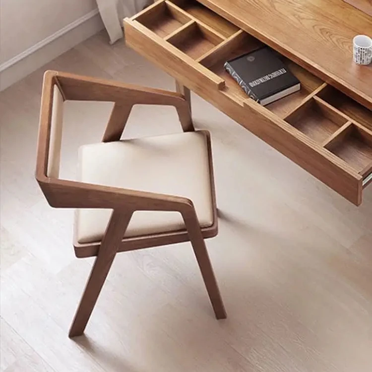 Modern hot selling Wholesale solid wood frame Leather fabric seat strong backrest Dining chair restaurant chair