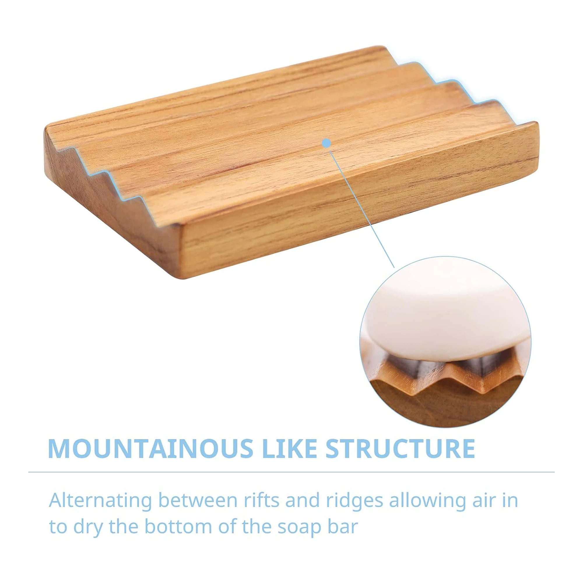 Bamboo Soap and Shampoo Bar Dish Holder Wooden Tray for Bath and Kitchen for Bathroom or Kitchen Use