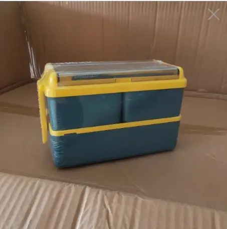 Double Layers Stackable 1400ml Children Cutlery Portable Plastic School Bento Kids Lunch Box Set With Bag