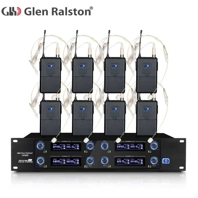 Glen Ralston Профессиональный UHF 8chs портативный Конференц-зал KTV беспроводной микрофон