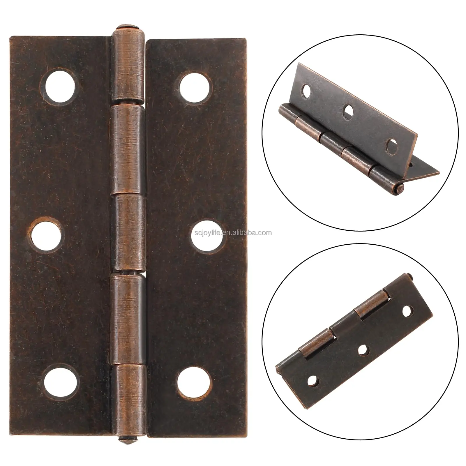 12 Pack 2.5 Inch Black Butt Steel Hinges Ball Bearing Window & Outdoor Cabinet Door Hinge with Mounting Screws Hardware Type