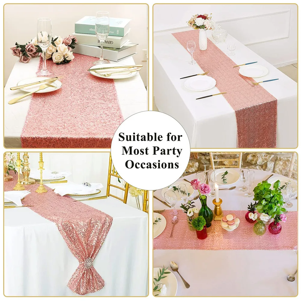 Gold Sequin Table Runner Wedding Decoration Sequin Christmas Birthday Baby Shower Party Home Tea Table Runner Sequin